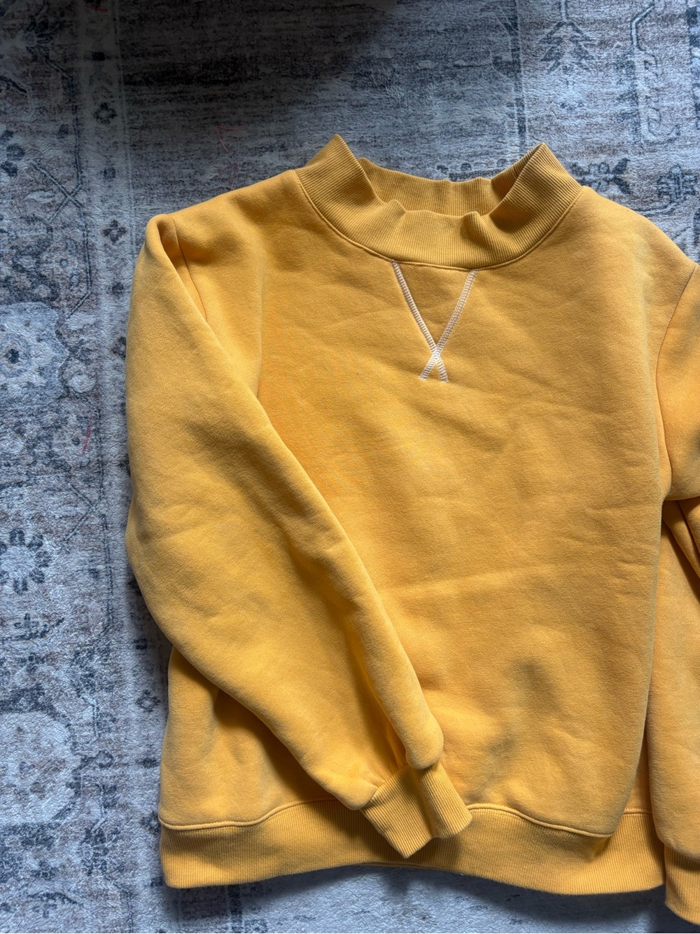 Parke Classic Mockneck Sweatshirt in Apricot size S/M orange yellow - Picture 10 of 12